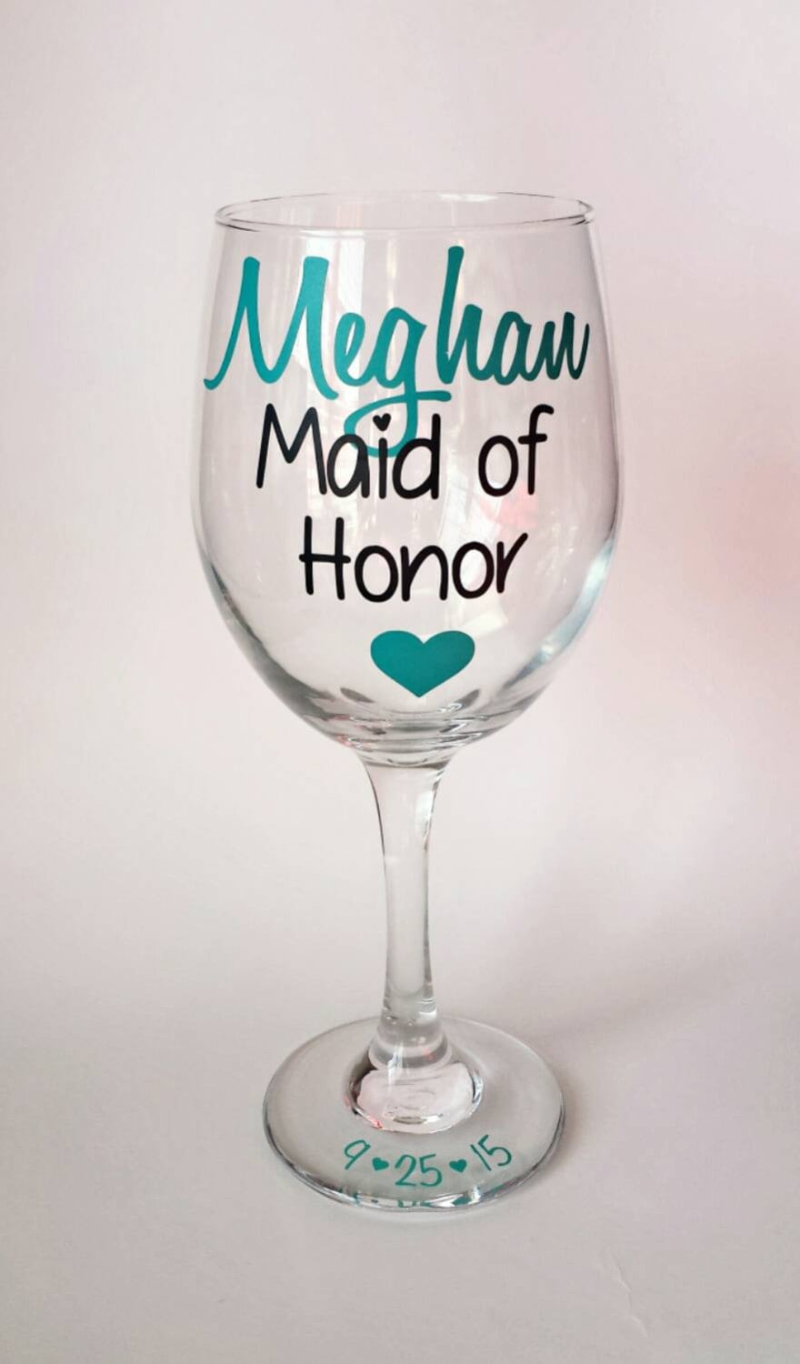 Bridesmaid wine glass Bridesmaid gift Bridal by TwoWinosDesigns