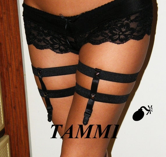 hip garter belt elastic leg bondage harness leg harness gothic