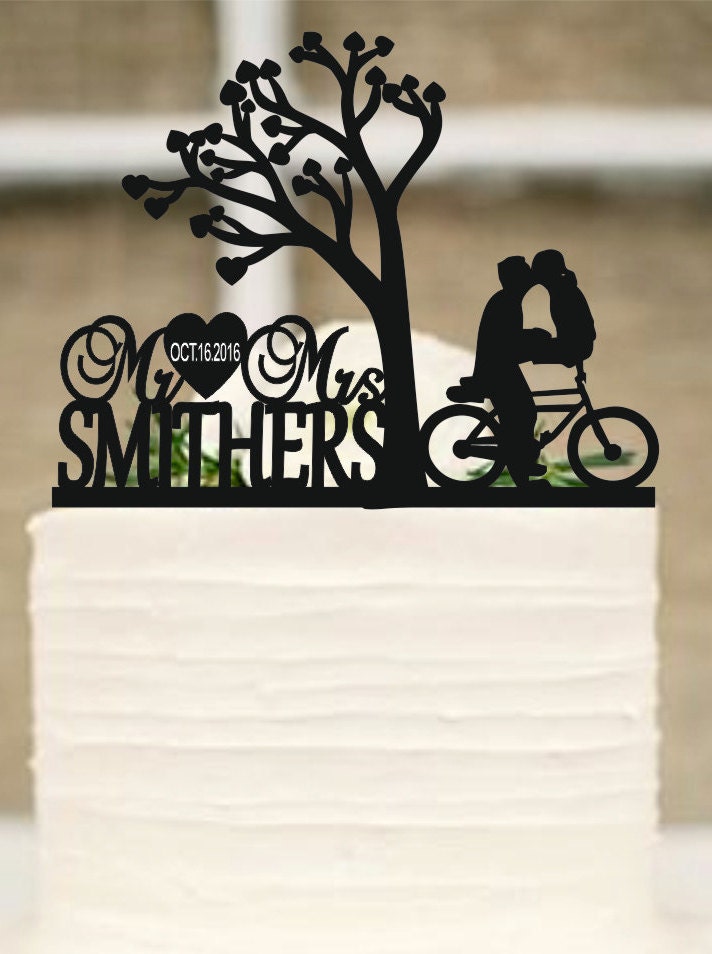 Rustic Wedding Cake topper with a Tree of life Custom Wedding