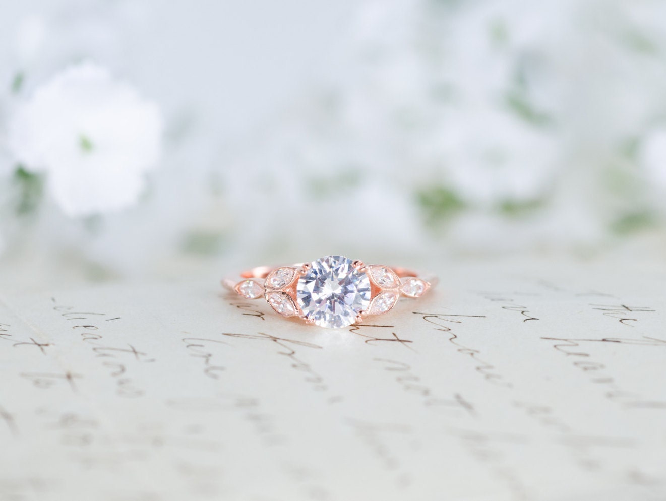 Art deco engagement rings cubic zirconia