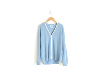 Blue Cardigan Pastel Goth Boyfriend Cardigan Pastel Sweater Vintage Kawaii Clothing 50s Sweater Pastel Blue Cardigan Womens Medium Large