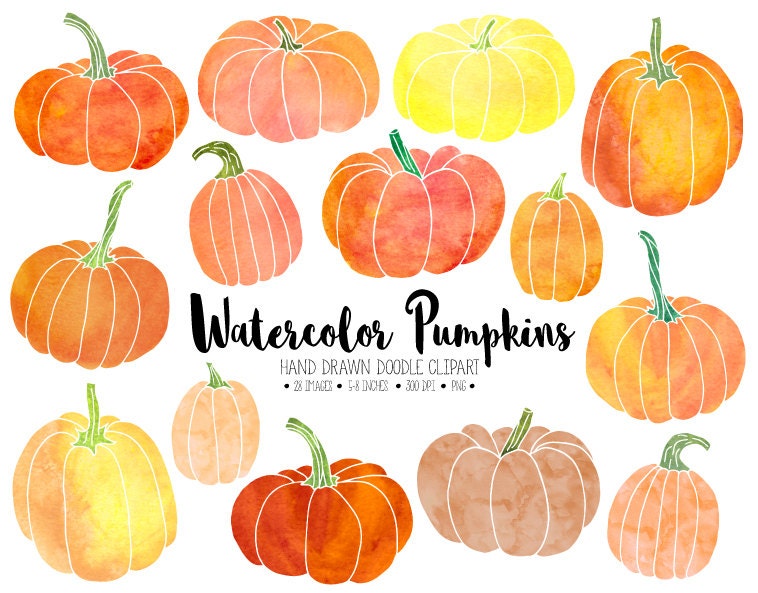 watercolor pumpkin clipart - photo #3