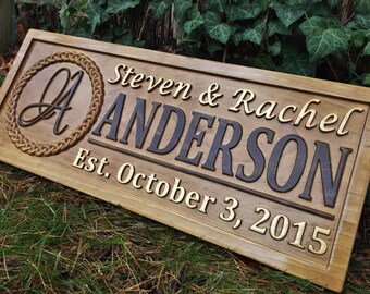Personalized Valentines Gift Family Name Sign Couple Last Name Sign Established Valentines Day Gift Custom Wooden Sign Carved Wood Sign Gift