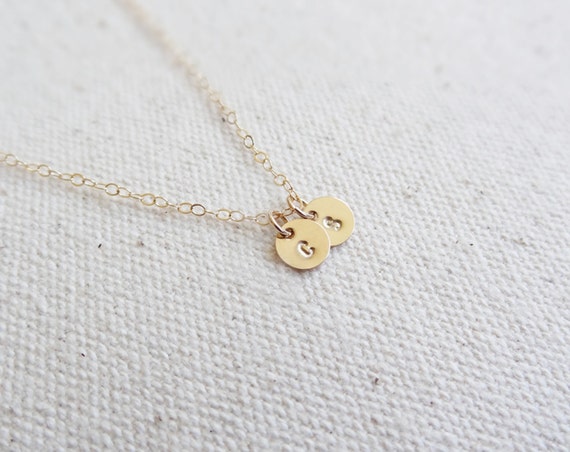 Tiny Initial Necklace Delicate Necklace Everyday Necklace