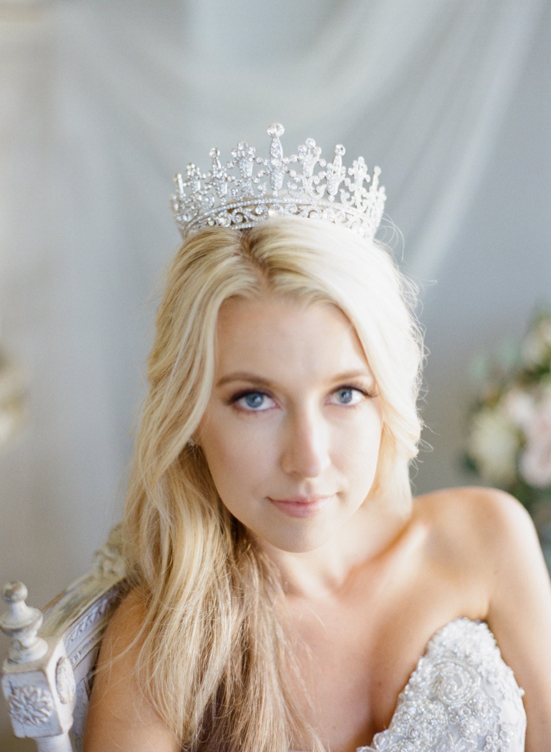 Full Bridal Crown Swarovski Crystal Wedding Crown PORTIA