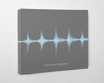 Baby Heartbeat Canvas, Pregnancy Gifts, Custom Baby Shower Gift, Modern Nursery Decor, Baby Keepsake Gift, Sound Wave Art, For the Nursery
