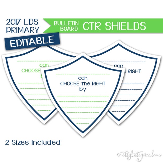 Bulletin Board CTR Shields LDS Primary 2017 Editable