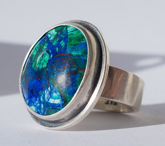 Natural Bluebird Mine Azurite & Chrysocolla by AztexSilver on Etsy