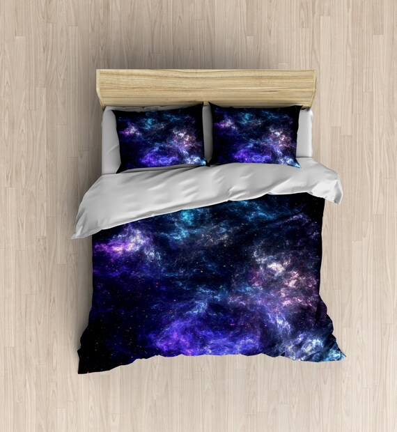 Galaxy bettwäsche lila nebel bettbezug von designyland auf etsy