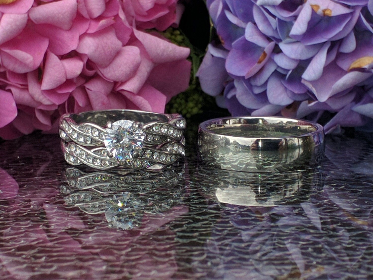 3 piece Wedding Set Women's Stainless Steel by LawrenceCustoms