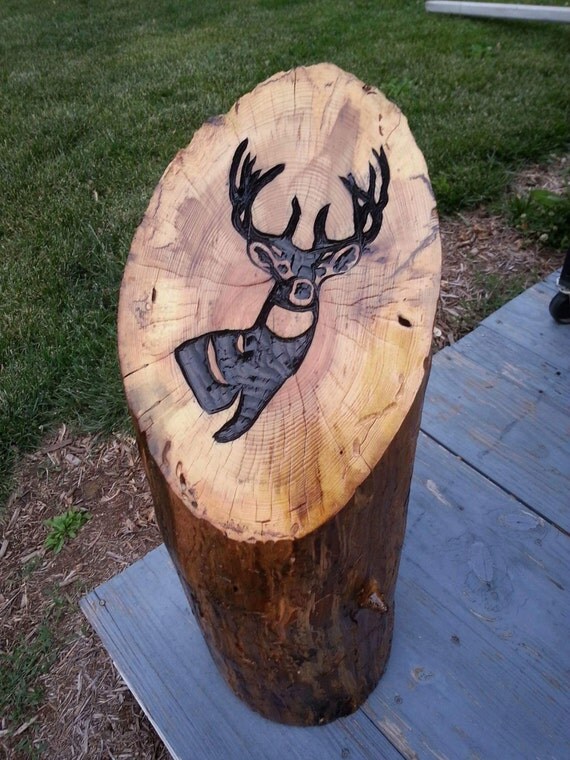 Hand carved tree stump