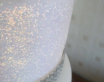 White Rainbow Cake Glitter | Edible Sparkle for Party Cakes, Iridescent White Cake Glitter for Holiday Cookies (A006)