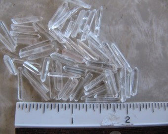 Clear Quartz Crystal Points, XX-Small Tiny Crystals < 1/2" and/or <2mm, Natural Unpolished Gemstones for jewelry making, reiki, chakras
