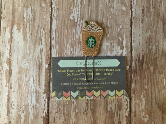 Starbucks Coffee Paper Clip. Starbucks planner clip. Coffee planner clip. Cold coffee planner clip. Frappucino planner clip