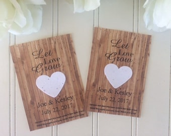 Plantable Paper wedding favors, Plantable Seed Paper, plantable heart seed packets, wedding seed favors, Plantable wedding favors