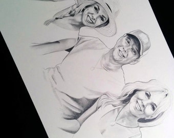 Custom Hand-Drawn Family Portrait Illustration Drawing - Perfect Birthday, Mother's Day, or Father's Day Gift!