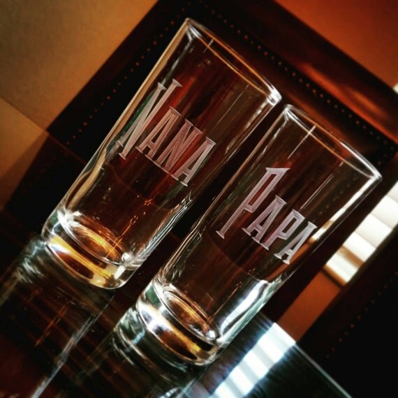 Hand Engraved Personalized Highball Glasses Set of Two