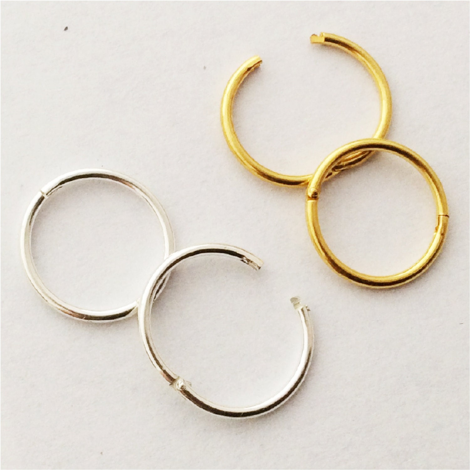 Hinged Hoop Earrings Sleeper Hoops Choose silver or 22kgold