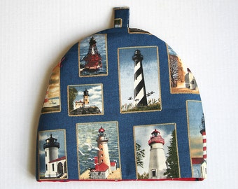 Handmade Lighthouse Pattern Tea Cozy (Cosy)