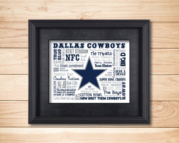 Dallas Cowboys / Word Art Typography / Wall Art by LexiconDelight