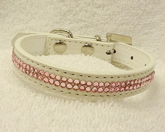 Rhinestone Dog Collar Swarovski Pink Rhinestones Bling Dog