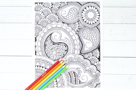 Coloring Page Paisley Coloring Page Printable Coloring