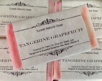 Tangerine-Grapefruit Natural Homemade Soap, Handmade soap, Natural Soap, Cold Process Lye Soap
