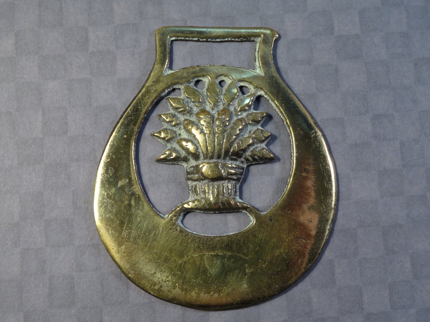 Horse Brass / Horse Medallions with Wheat Bundle