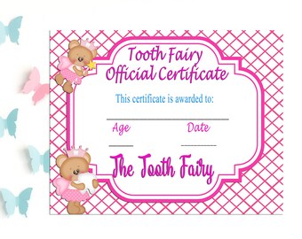 Tooth Fairy Certificate, Tooth Prop, Tooth Fairy Receipt, Printable, Tooth Fairy Official Certificate, Tooth Fairy Report, Loose Tooth, DIY