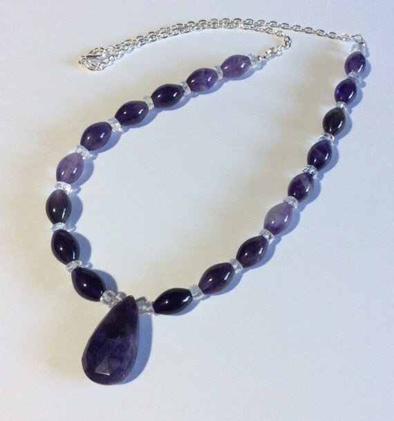 Clear quartz and amethyst necklace Clearance
