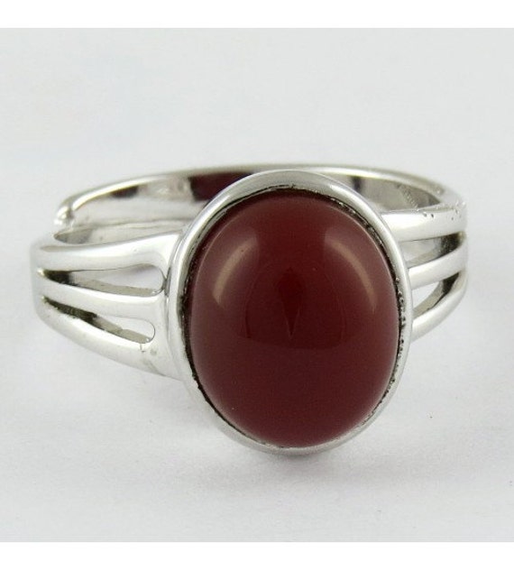 Red Onyx Ring Onyx Gemstone Ring Red Onyx by PandoraJewellry