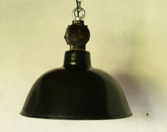 industriel bauhaus enamel pendant lamp