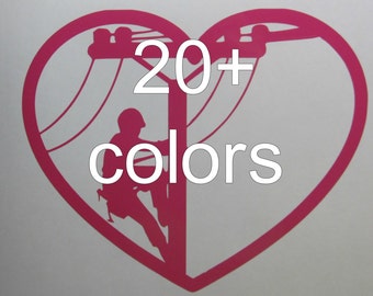 Lineman Vinyl Decal / Sticker *Available in 24 Colors* \ lineman \ line life \ line wife \