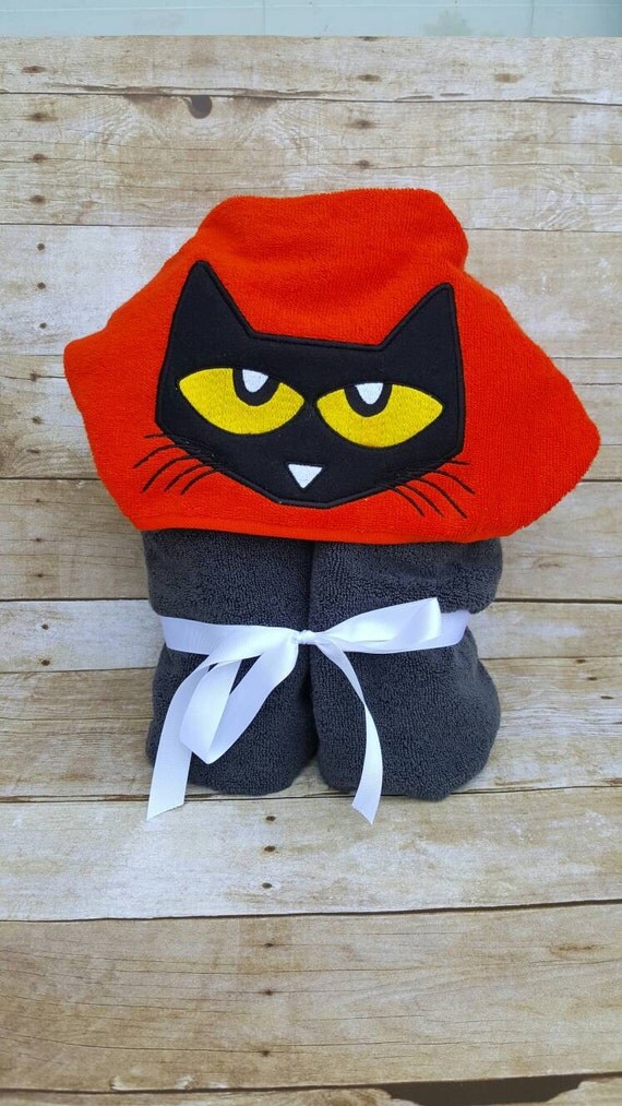 Pete the Cat Inspired Hooded Towel with FREE Embroidered Name