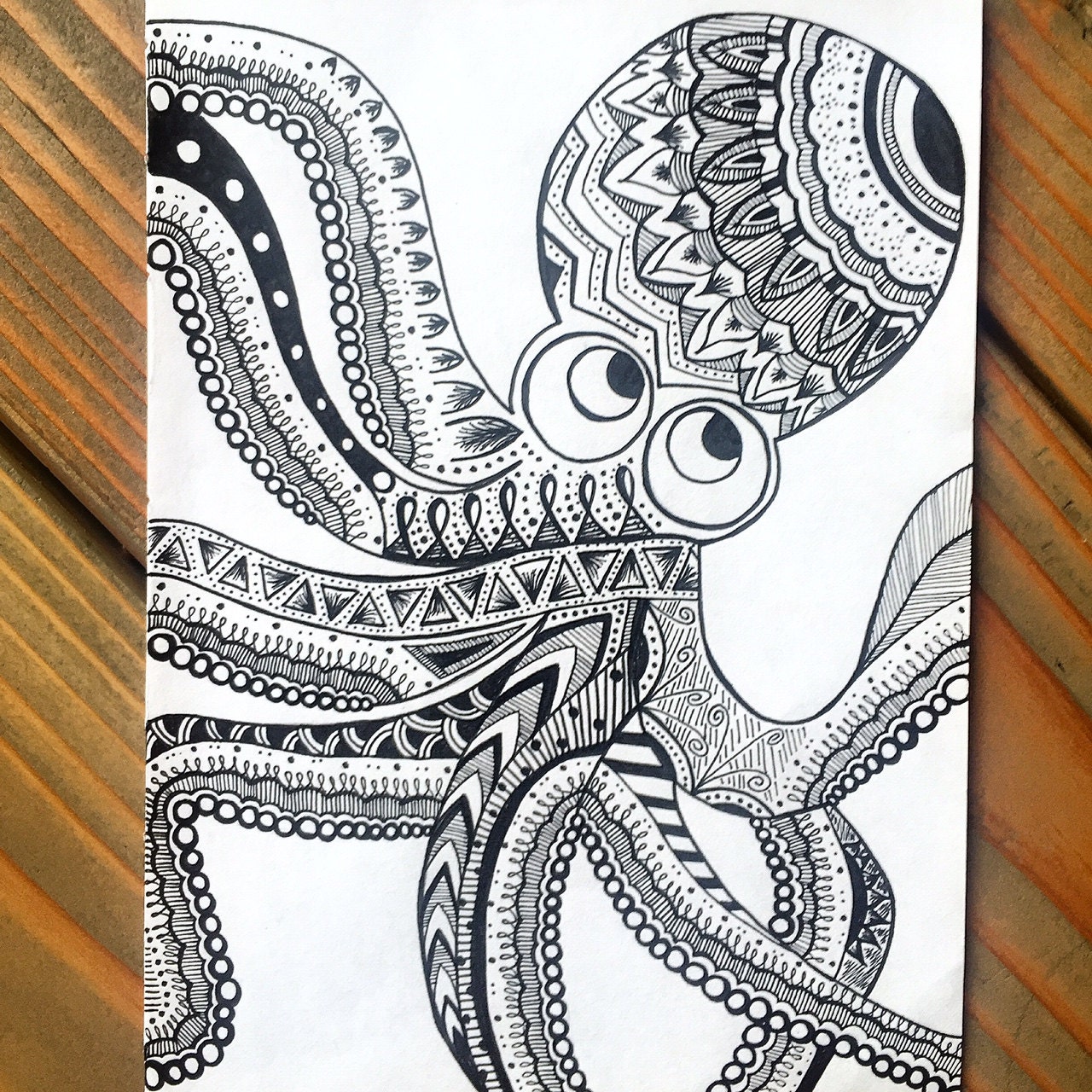 Octopus Zentangle by BohoVida on Etsy