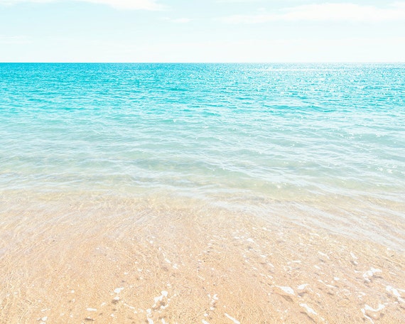 Ocean Photography Blue Wall Art Aqua Blue Beach Landscape