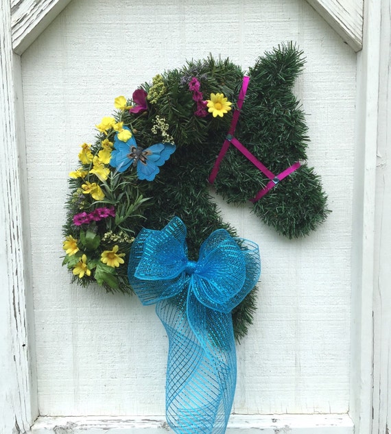Spring Horse Head Wreath by CherryEquine on Etsy