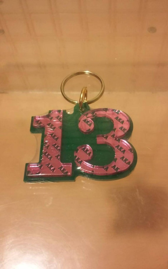 Alpha Kappa Alpha Line Number Keychain 13