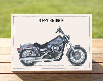 Items similar to Motorcycle Fathers Day Card - Harley Davidson | A6 - 6 ...
