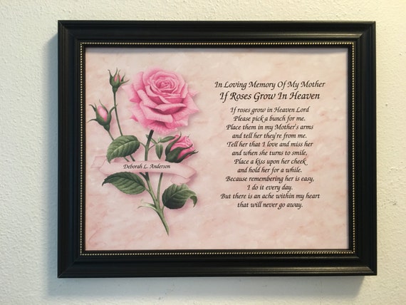 Items similar to Sympathy Gift Mother Personalized Gift If Roses Grow ...