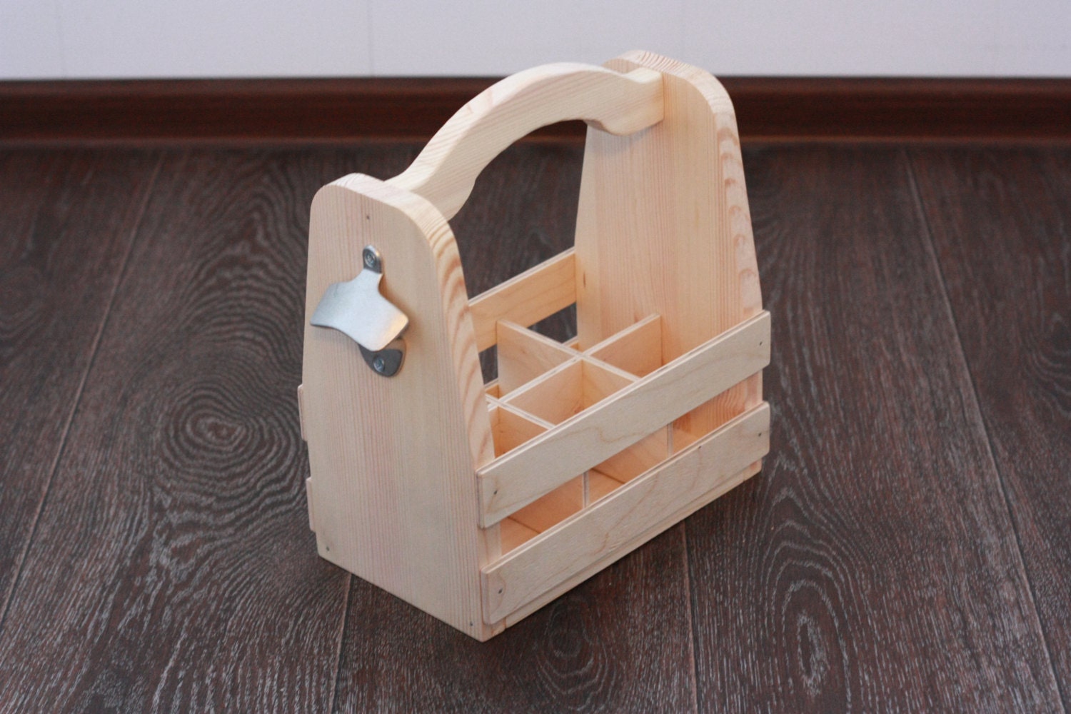 DIY Kit Wooden Six pack Beer Carrier Beer Tote by GoodWoodGift