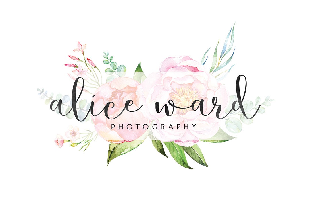 Watercolor Photography  Logo  Calligraphy logo  Cute  logo 