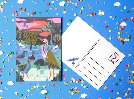 card a6 bird reserve cambodia greeting card postcard
