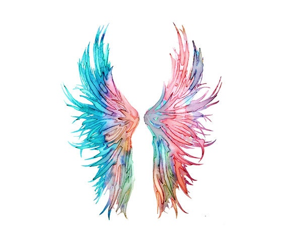 Angel Wings Watercolor Painting Art Print by Watercolorflower