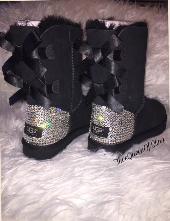 Bailey Bow Ugg ll Boots encrusted with swarvoski crystals