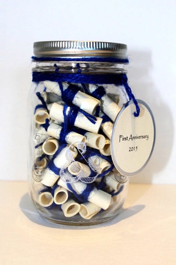 Mason Jar Filled With Personalized Notes Of Love by TheMasonJarInc