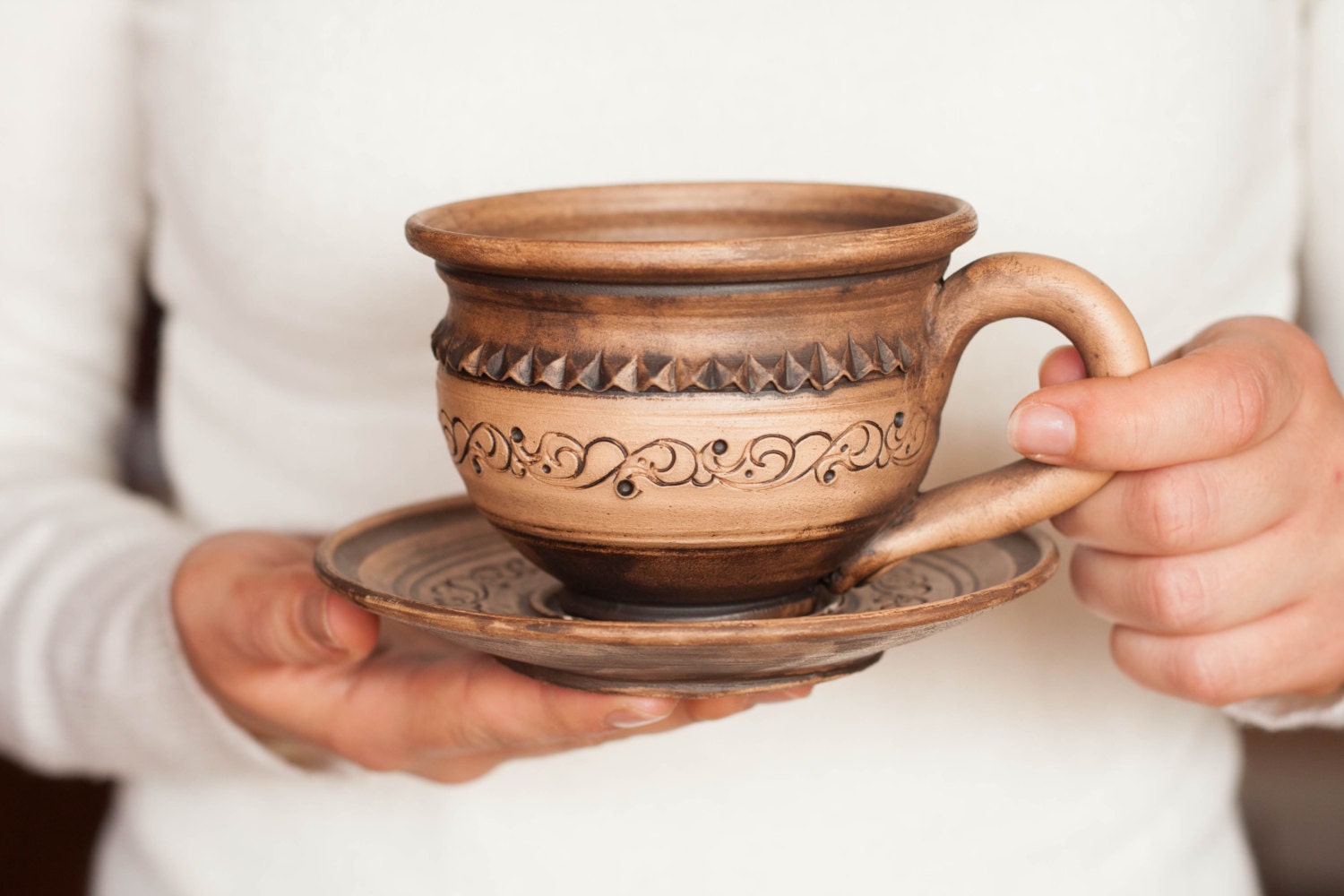 Tea cup Ceramic cup with saucer Ceramics and pottery Stoneware