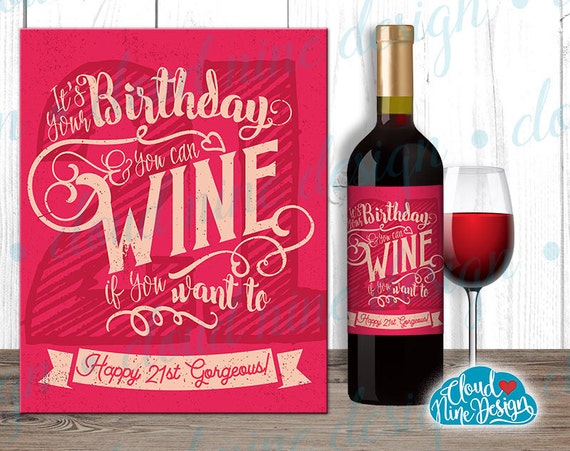 happy 21st birthday wine label birthday gift for by cloud9designfl
