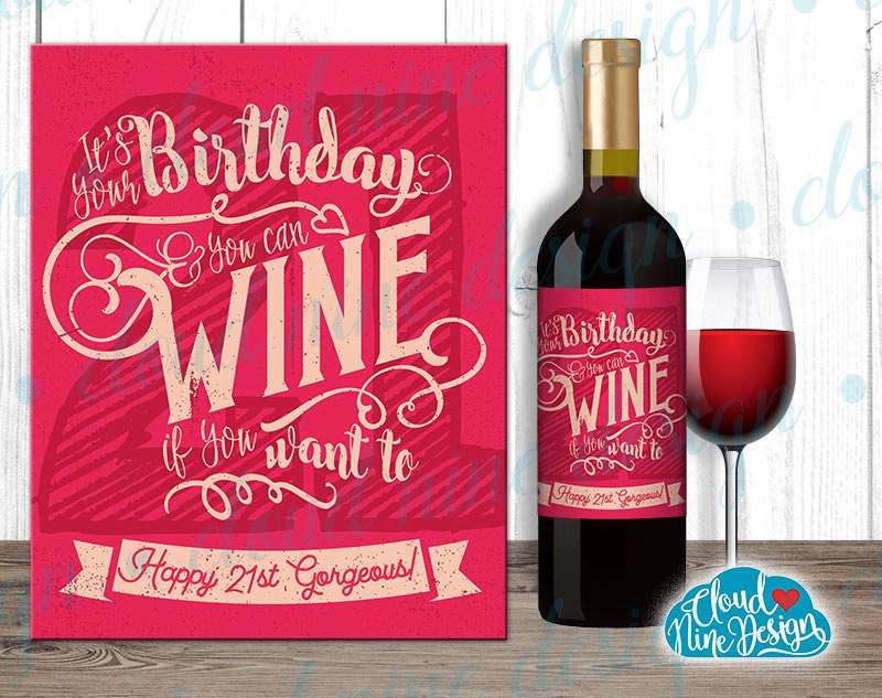 happy 21st birthday wine label birthday gift for by