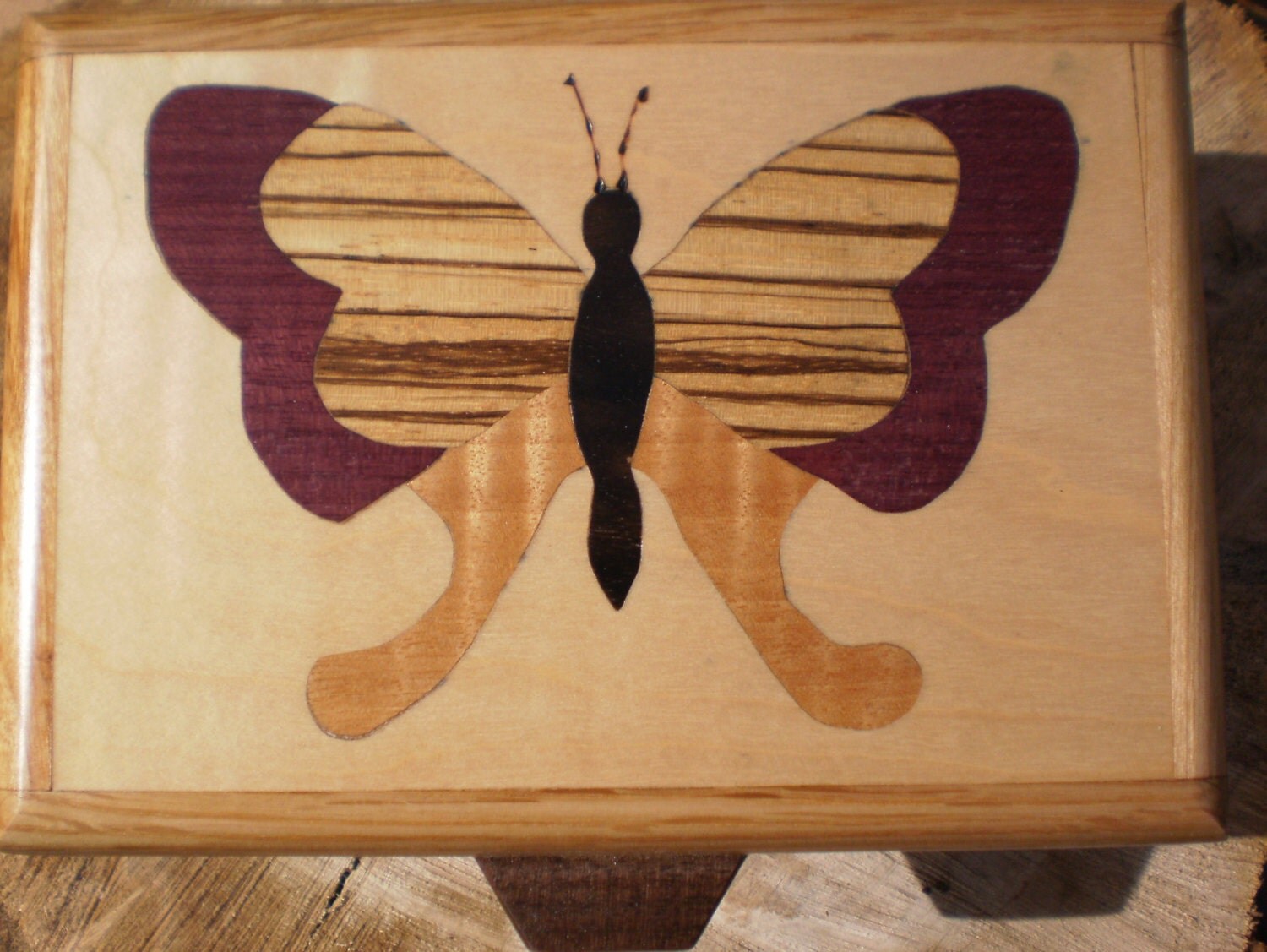 Wood inlay swallowtail butterfly box3 by FunctionalArtInWood